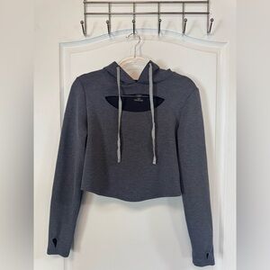 Buffbunny Keyhole crop hoodie in grey